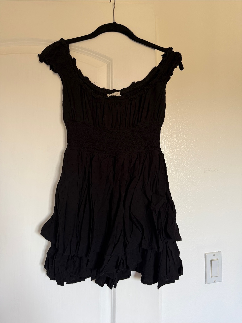 Black Ruffled Women’s Romper